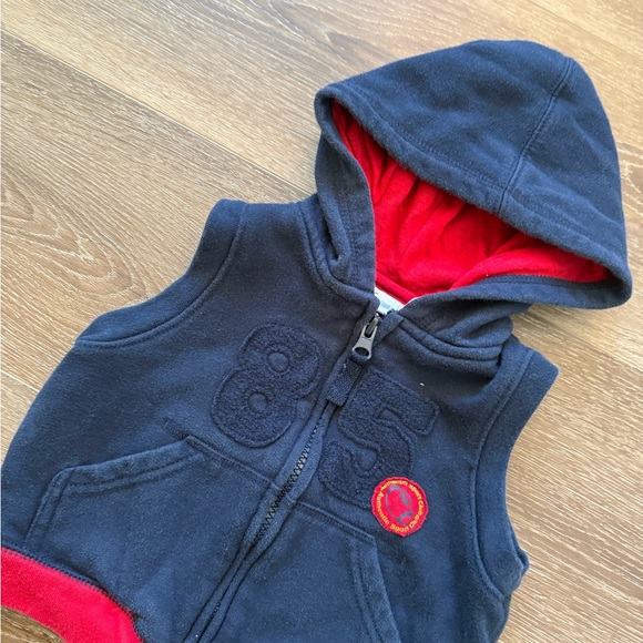 Y2K blue and red football hooded vest - Picture 3 of 5